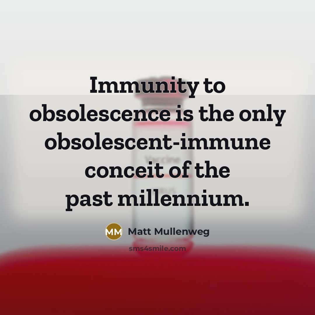 “Immunity to obsolescence is the only obsolescent-immune conceit of the…” quote by Matt Mullenweg