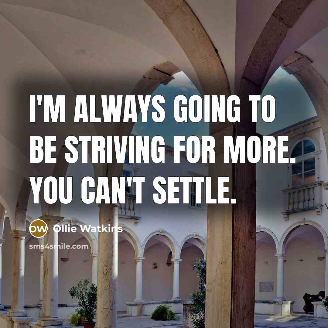 “I'm always going to be striving for more. You can't…” quote by Ollie Watkins