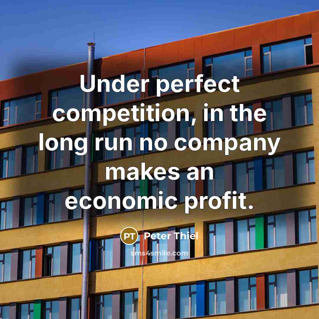 “Under perfect competition, in the long run no company makes…” quote by Peter Thiel