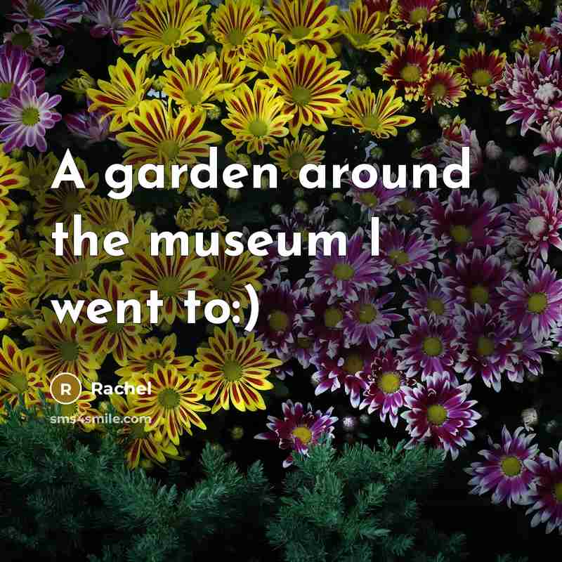 “A garden around the museum I went to:)…” quote by Rachel