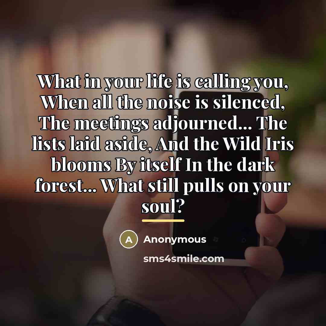 “What in your life is calling you, When all the…” quote by Anonymous
