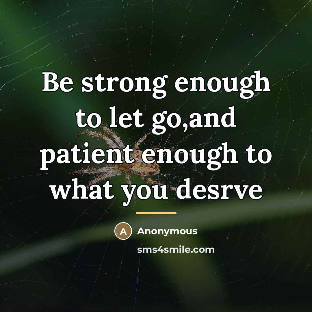 “Be strong enough to let go,and patient enough to what…” quote by Anonymous