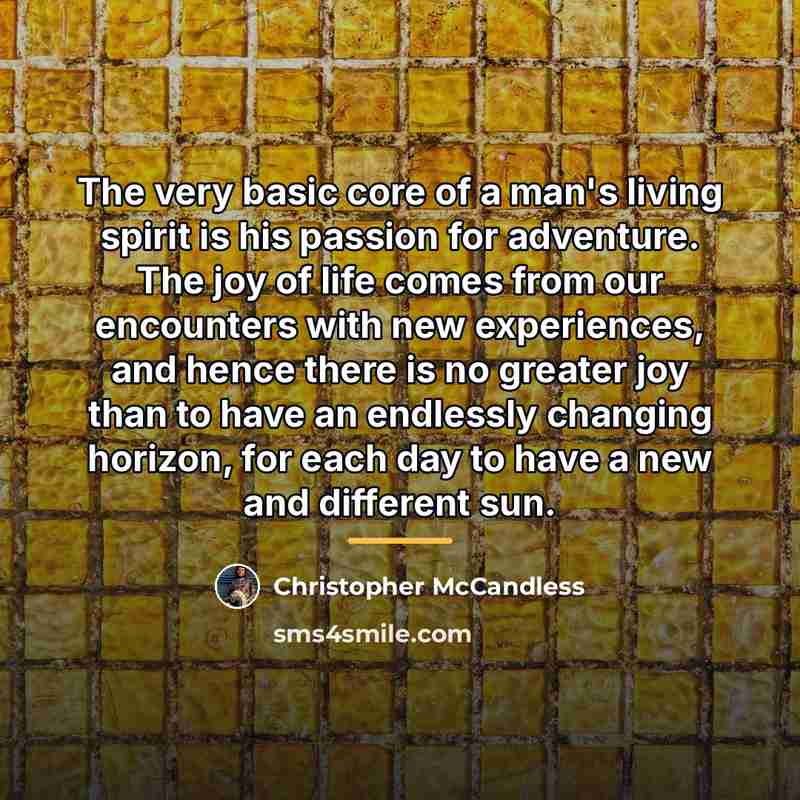 “The very basic core of a man's living spirit is…” quote by Christopher McCandless