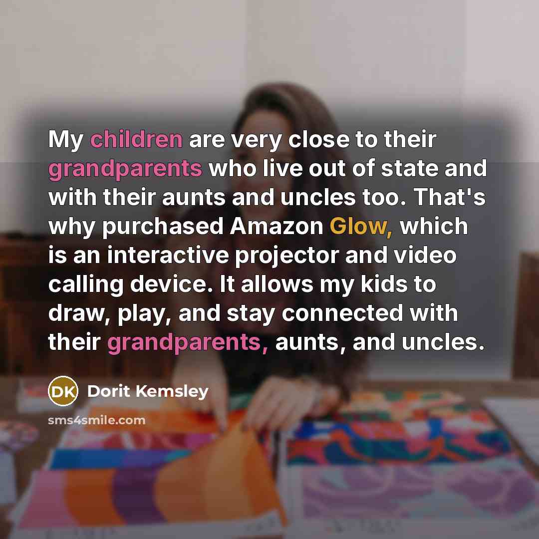 “My children are very close to their grandparents who live…” quote by Dorit Kemsley