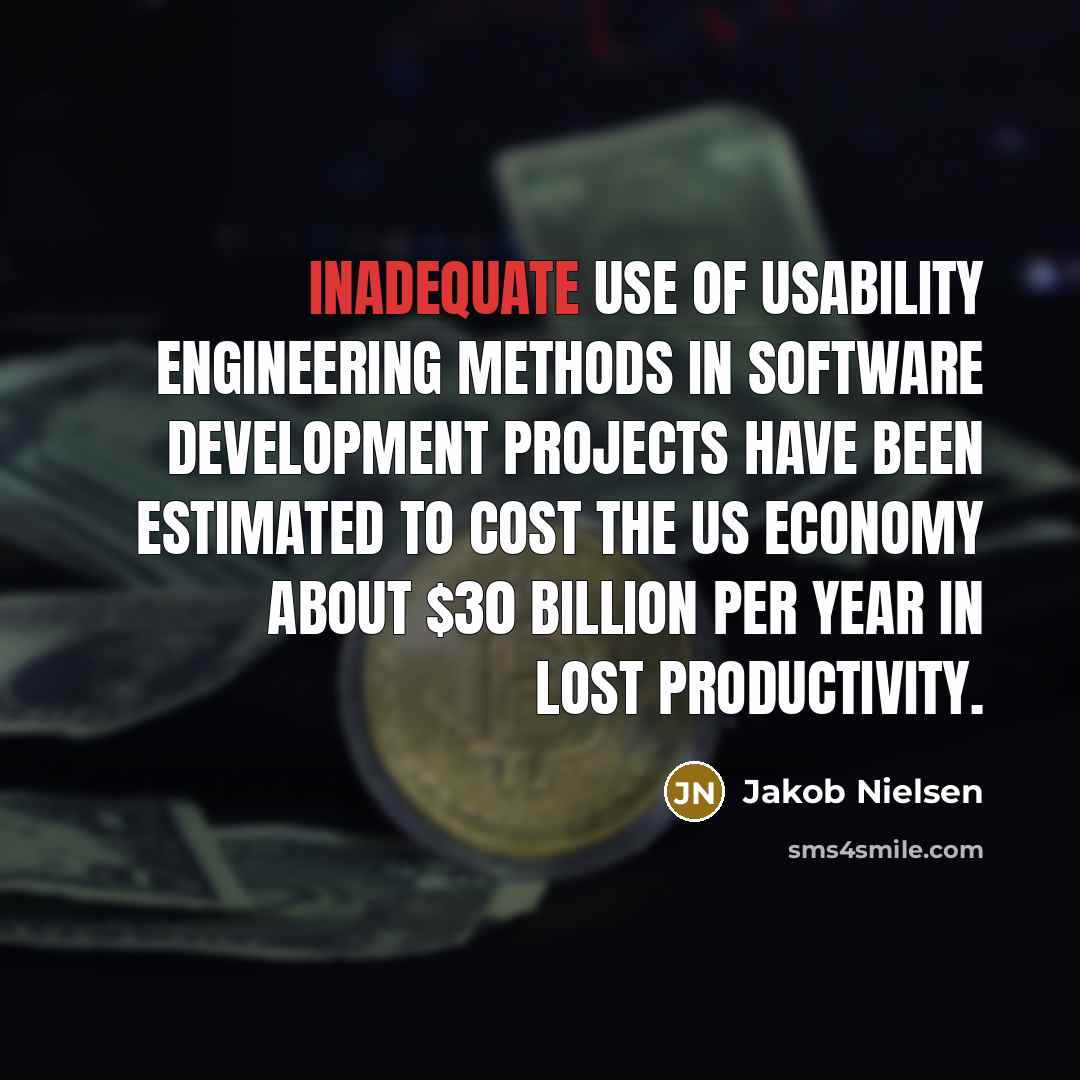“Inadequate use of usability engineering methods in software development projects…” quote by Jakob Nielsen