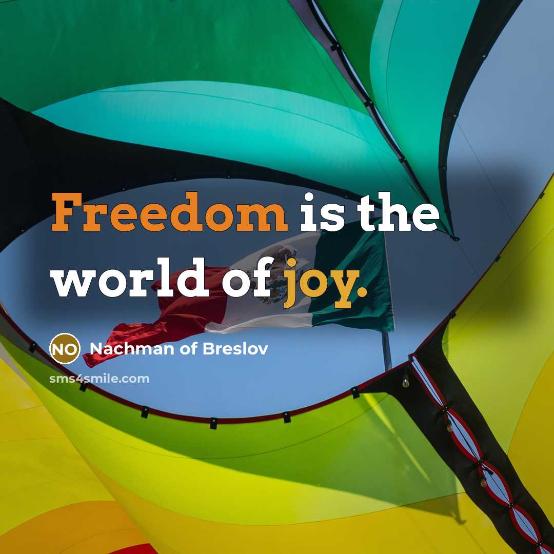 “Freedom is the world of joy.…” quote by Nachman of Breslov