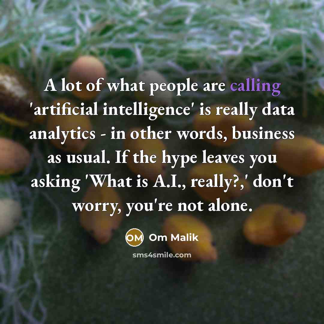 “A lot of what people are calling 'artificial intelligence' is…” quote by Om Malik