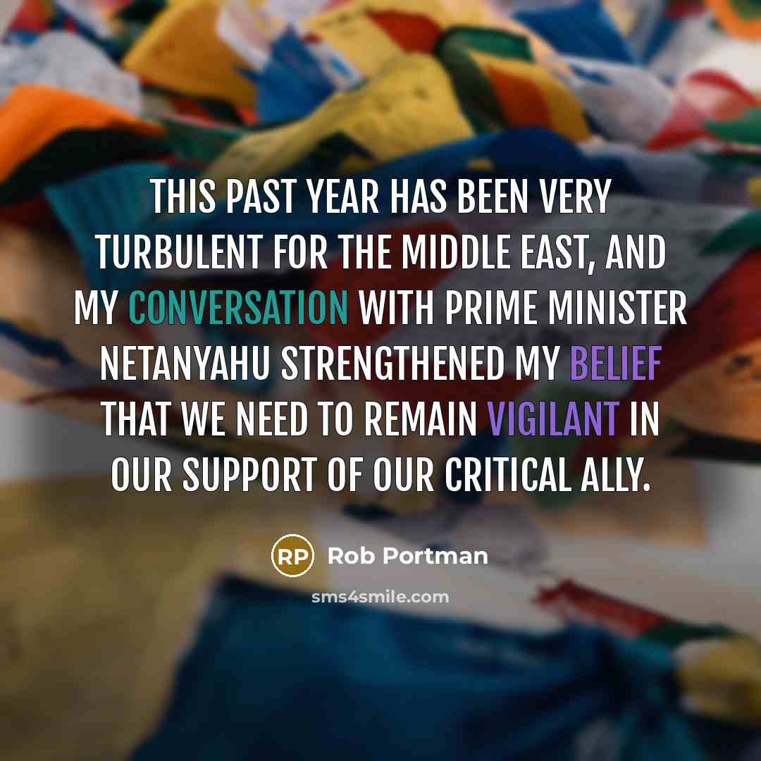 “This past year has been very turbulent for the Middle…” quote by Rob Portman