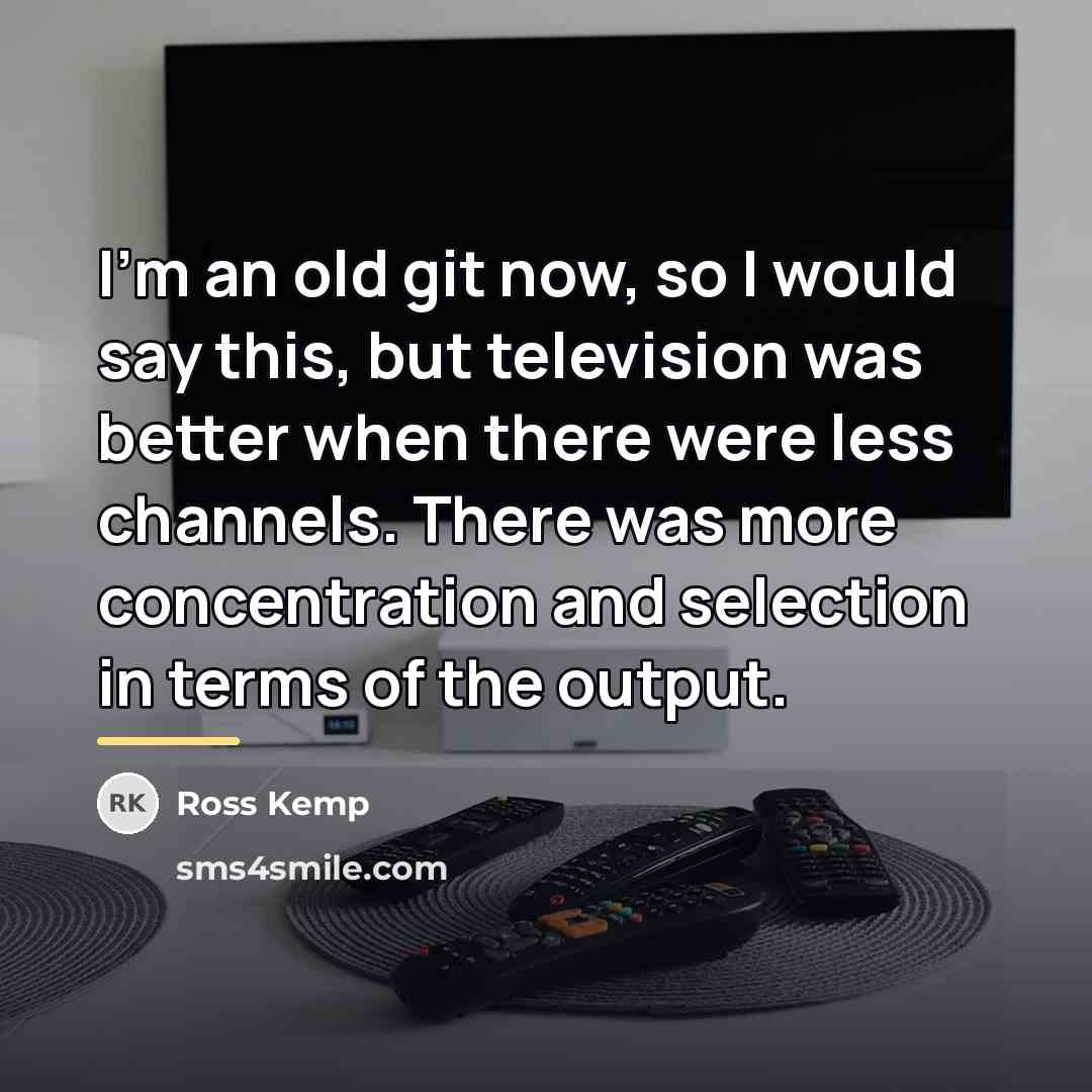 “I'm an old git now, so I would say this,…” quote by Ross Kemp