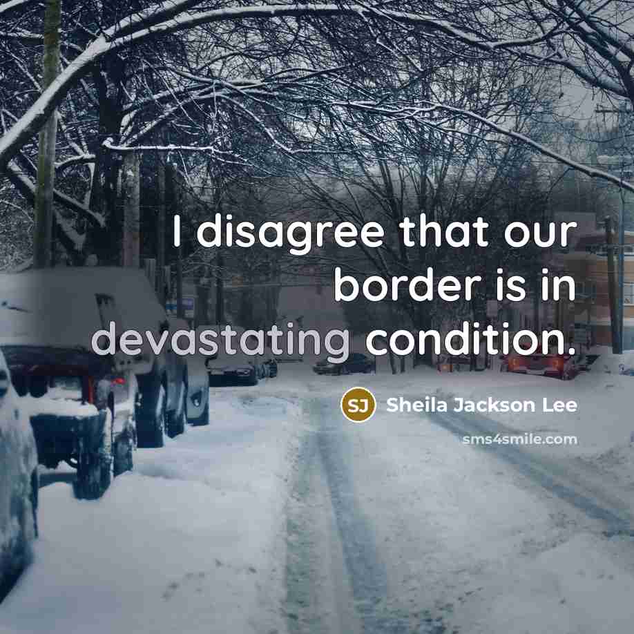 “I disagree that our border is in devastating condition.…” quote by Sheila Jackson Lee