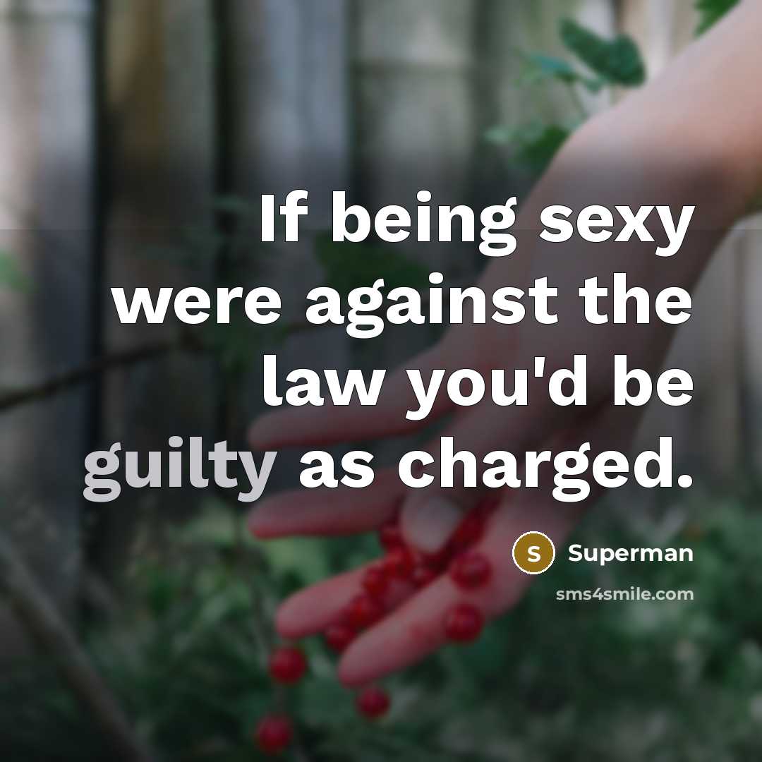 “If being sexy were against the law you'd be guilty…” quote by Superman