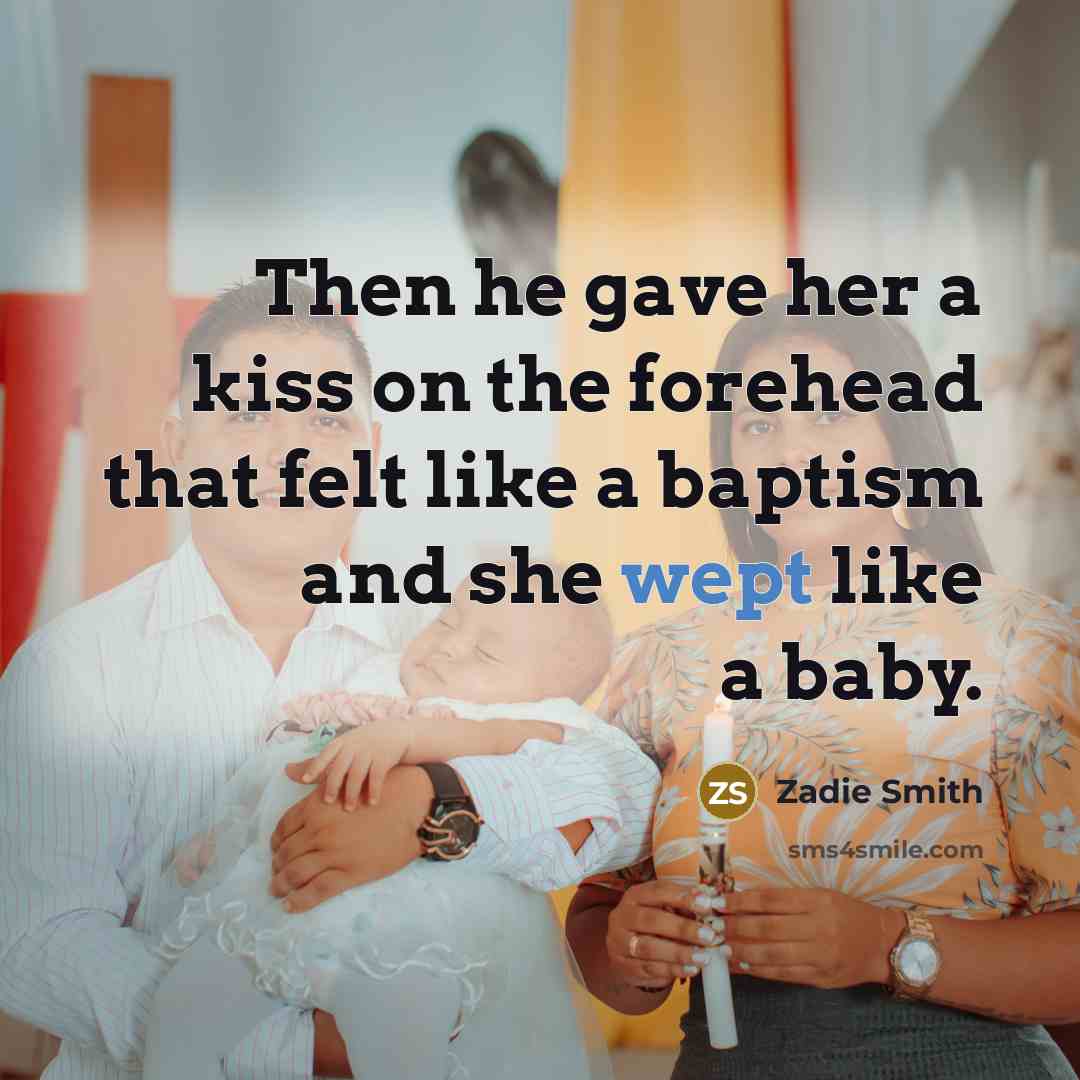 “Then he gave her a kiss on the forehead that…” quote by Zadie Smith