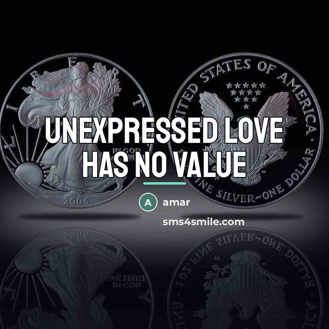 “Unexpressed love has no value…” quote by Amar