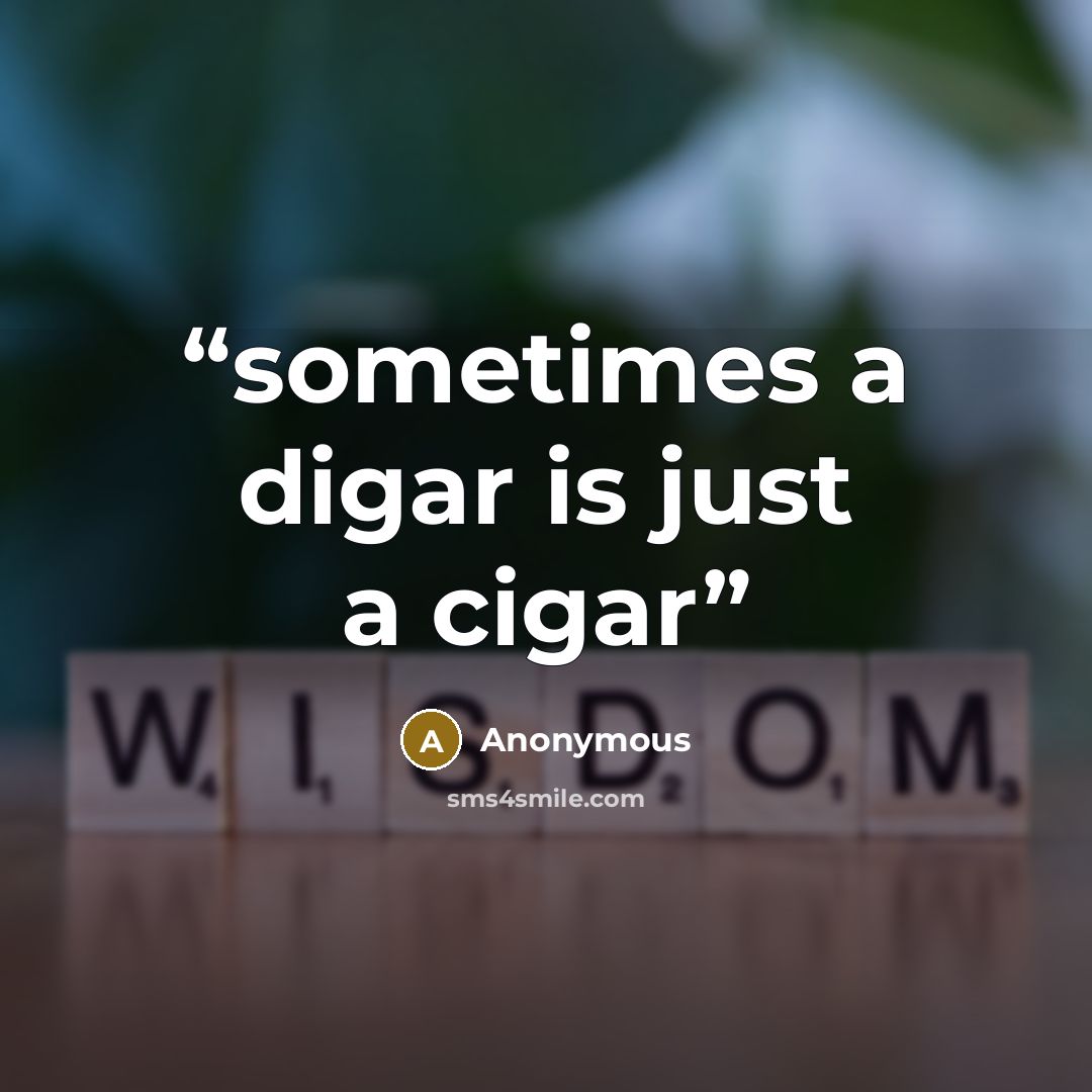 “sometimes a digar is just a cigar” quote by Anonymous