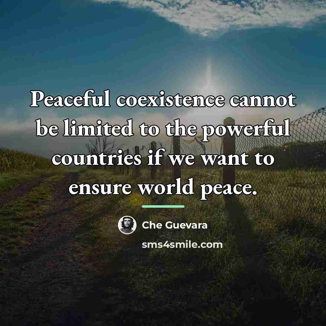 “Peaceful coexistence cannot be limited to the powerful countries if…” quote by Che Guevara