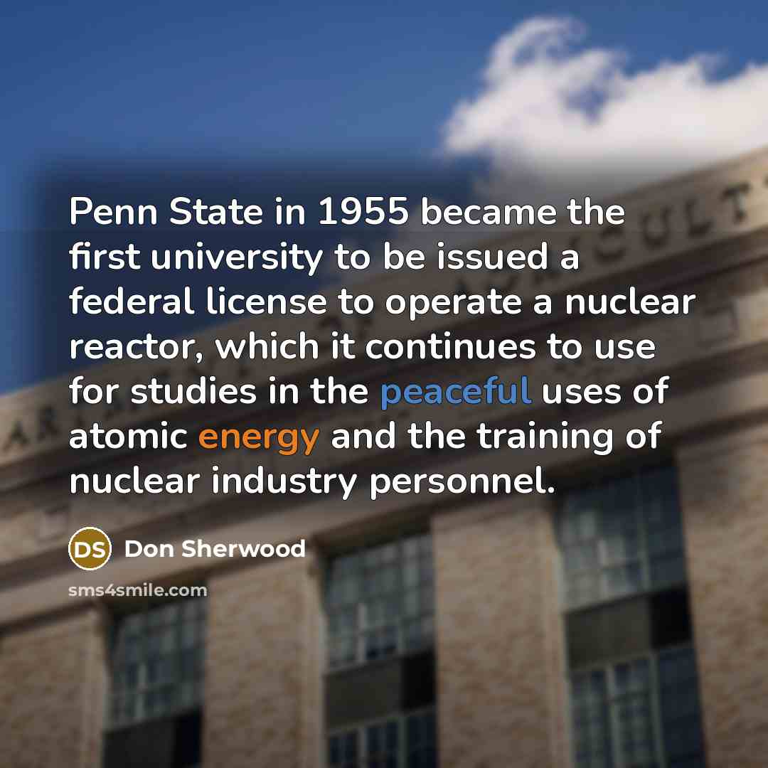 “Penn State in 1955 became the first university to be…” quote by Don Sherwood