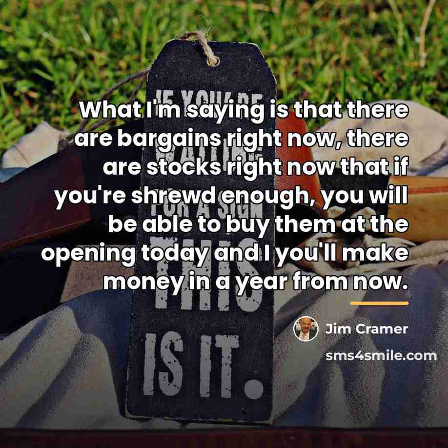 “What I'm saying is that there are bargains right now,…” quote by Jim Cramer