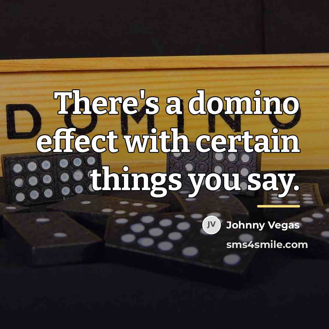 “There's a domino effect with certain things you say.…” quote by Johnny Vegas