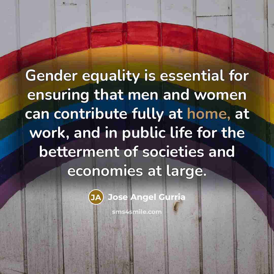 “Gender equality is essential for ensuring that men and women…” quote by Jose Angel Gurria