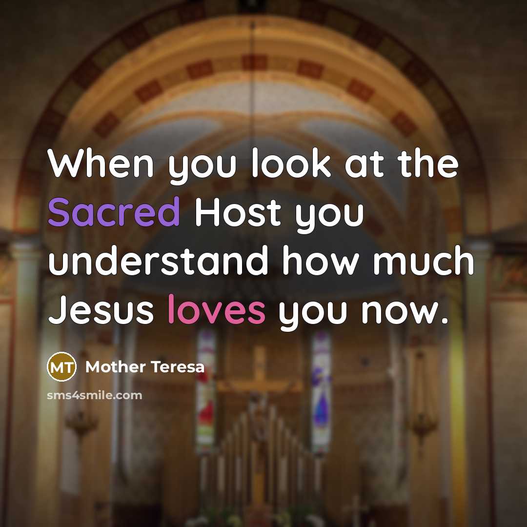 “When you look at the Sacred Host you understand how…” quote by Mother Teresa