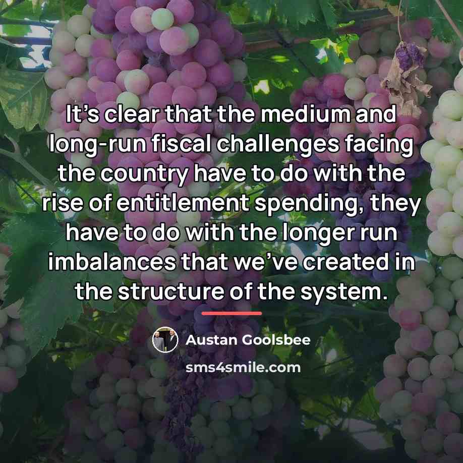 “It's clear that the medium and long-run fiscal challenges facing…” quote by Austan Goolsbee