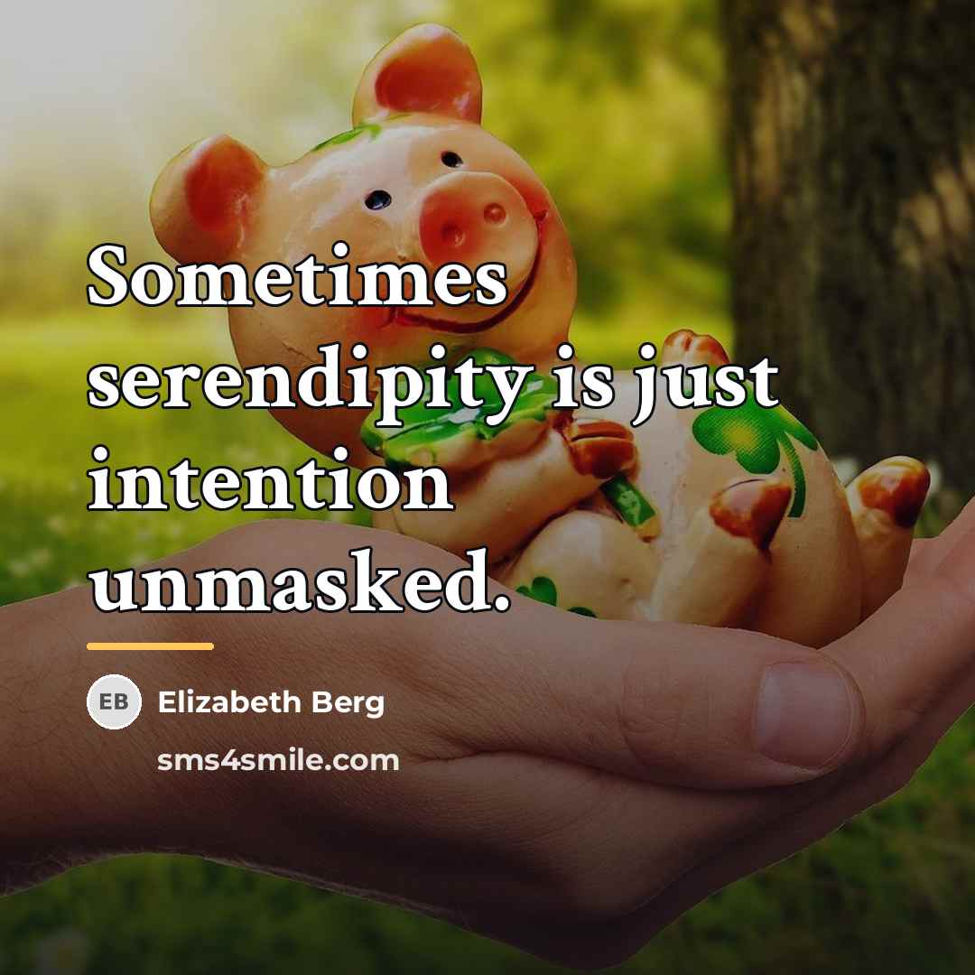 “Sometimes serendipity is just intention unmasked.…” quote by Elizabeth Berg