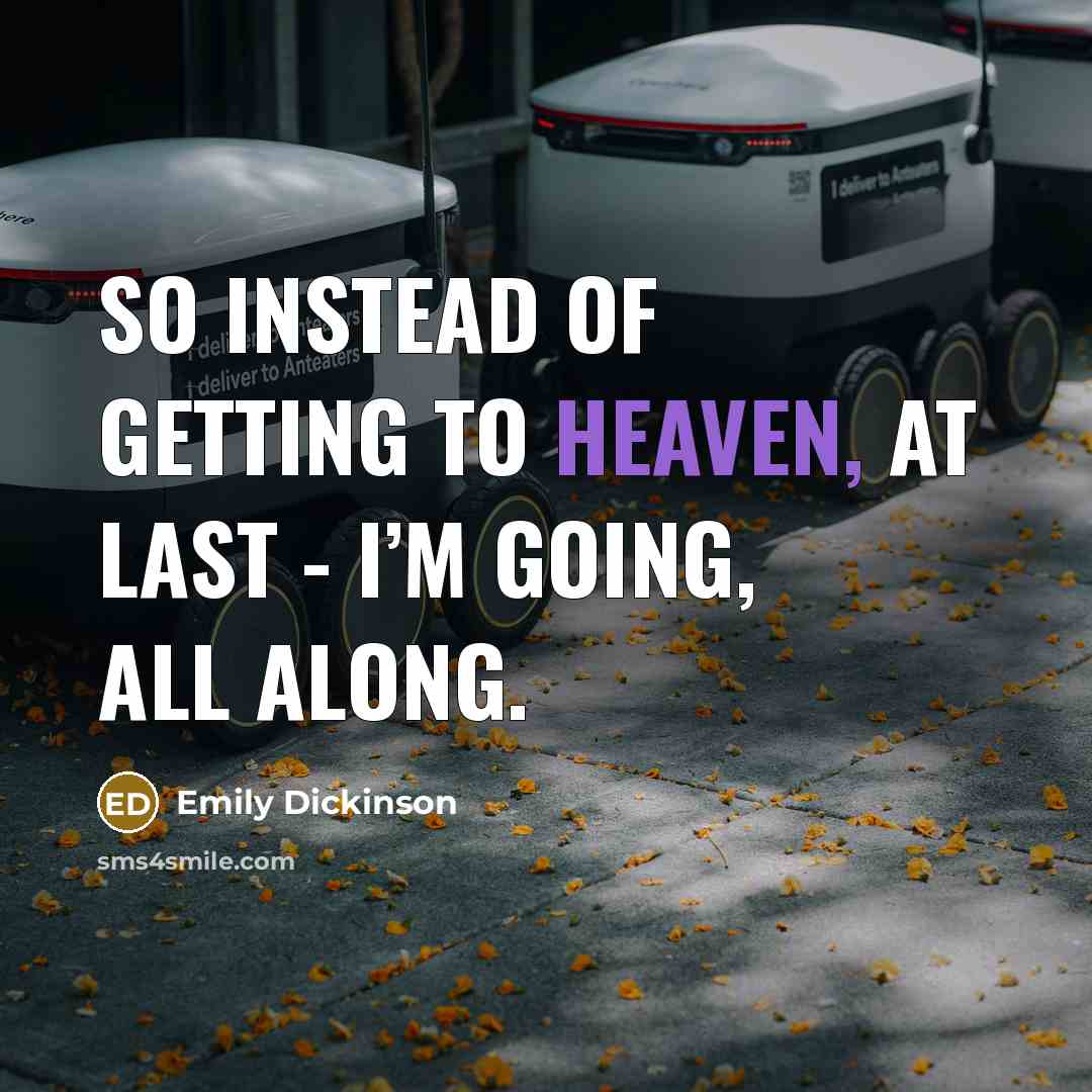 “So instead of getting to Heaven, at last - I’m…” quote by Emily Dickinson