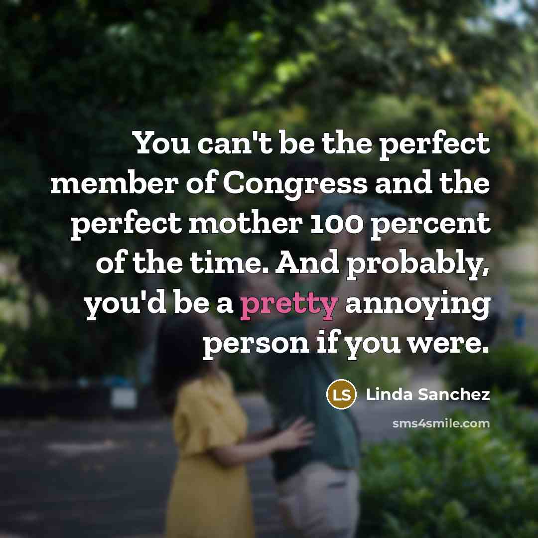“You can't be the perfect member of Congress and the…” quote by Linda Sanchez