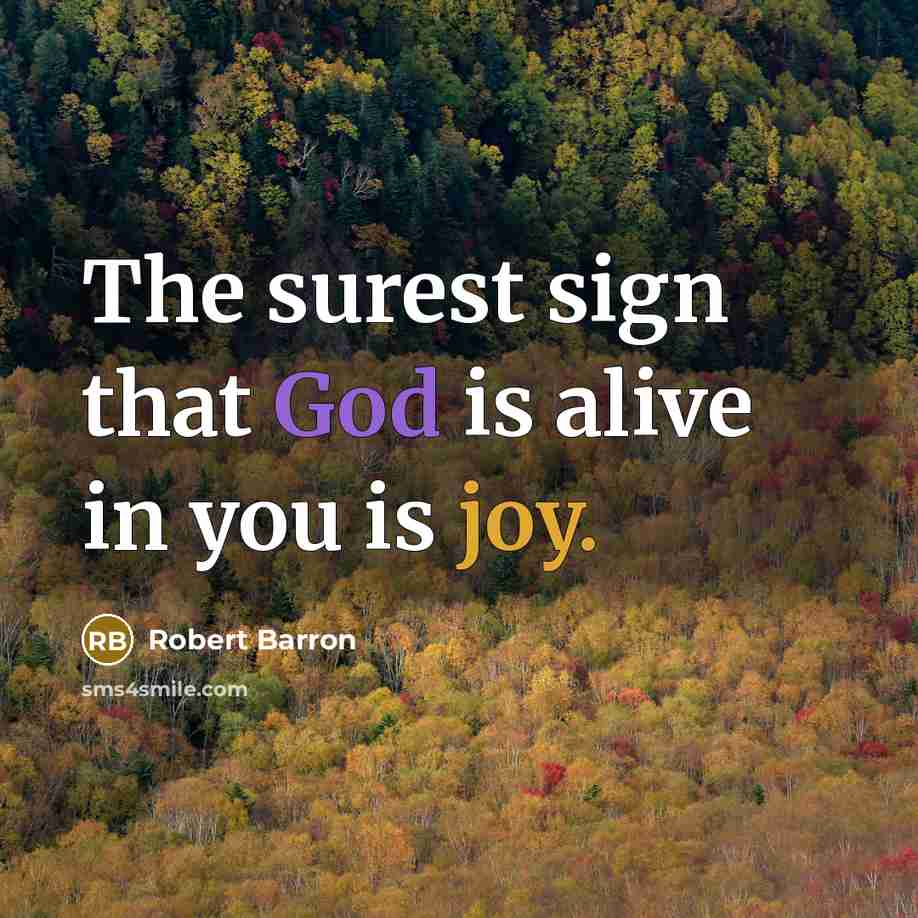 “The surest sign that God is alive in you is…” quote by Robert Barron