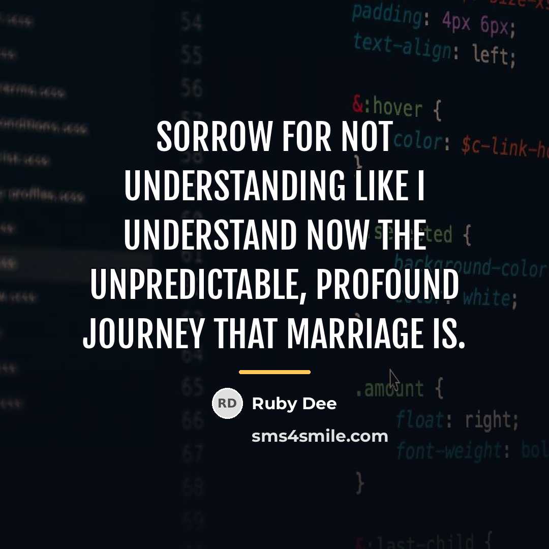“Sorrow for not understanding like I understand now the unpredictable,…” quote by Ruby Dee