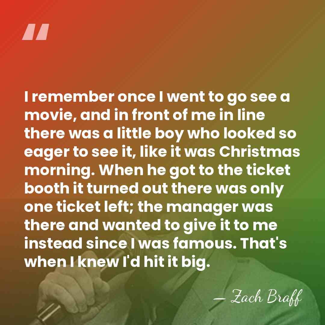 I remember once I went to go see a movie, and in&hellip; - Zach Braff