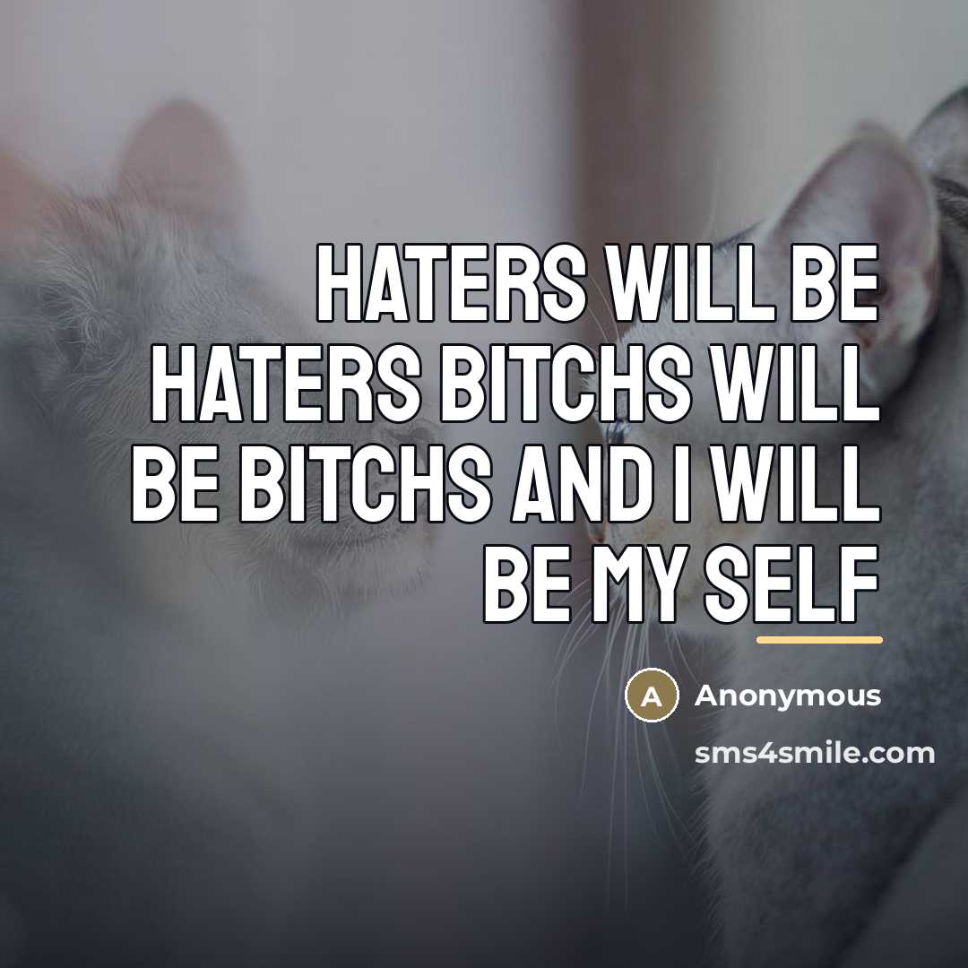 “Haters will be haters bitchs will be bitchs and I…” quote by Anonymous