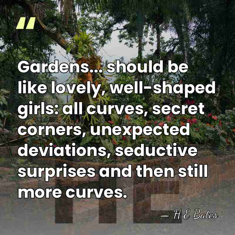 Gardens... should be like lovely, well-shaped girls: all curves, secret corners, unexpected&hellip; - H E Bates