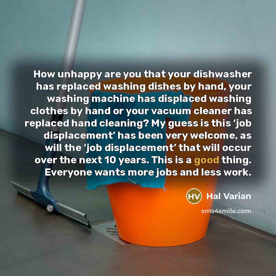 “How unhappy are you that your dishwasher has replaced washing…” quote by Hal Varian