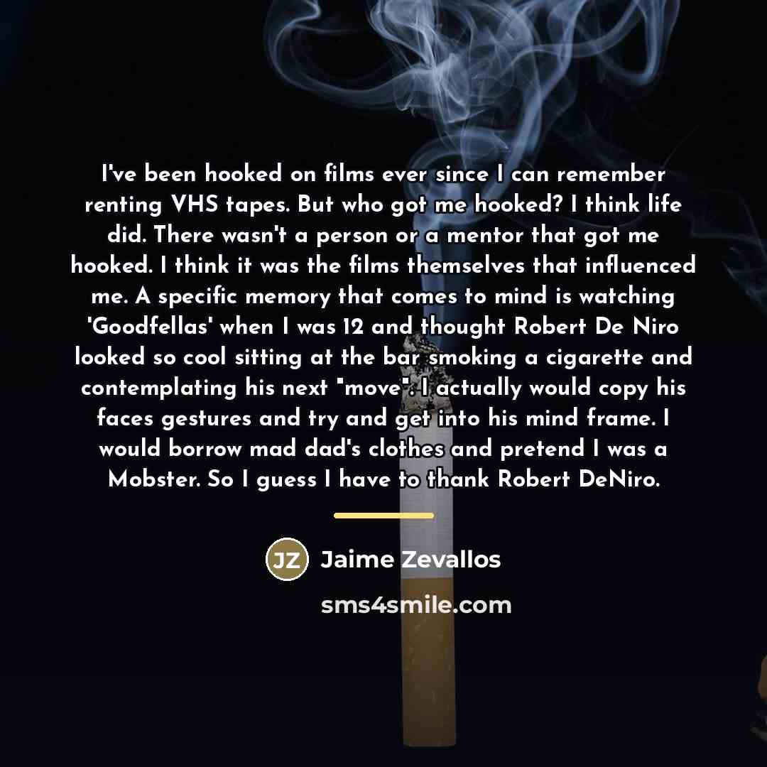 “I've been hooked on films ever since I can remember…” quote by Jaime Zevallos