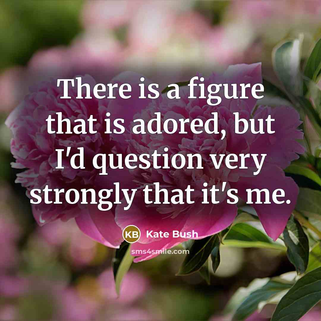 “There is a figure that is adored, but I'd question…” quote by Kate Bush
