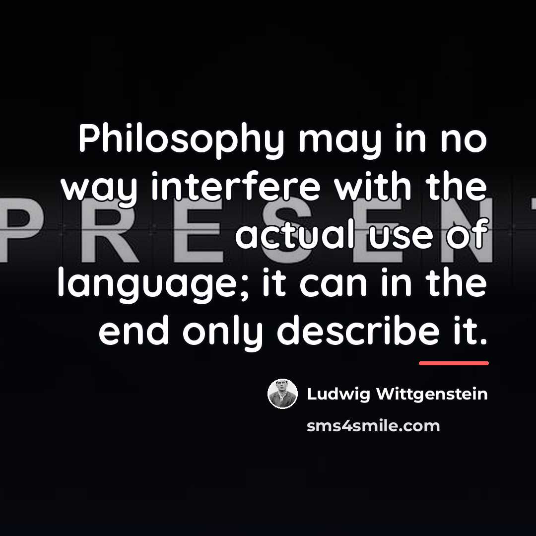 “Philosophy may in no way interfere with the actual use…” quote by Ludwig Wittgenstein