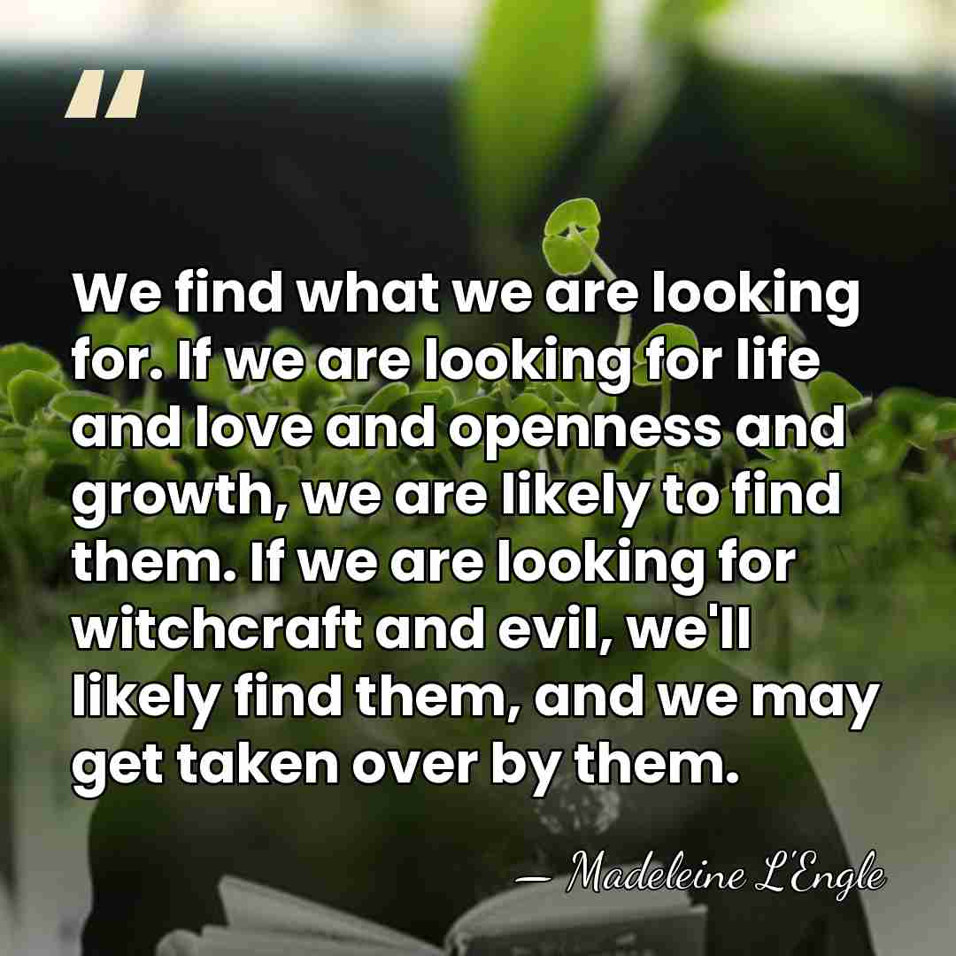 We find what we are looking for. If we are looking for&hellip; - Madeleine L'Engle