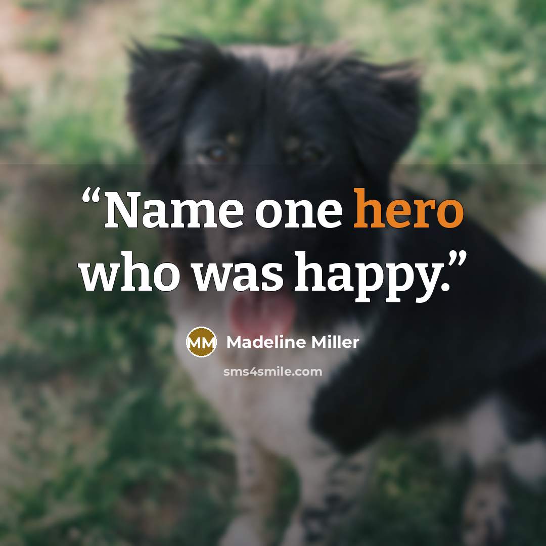 “Name one hero who was happy.” quote by Madeline Miller