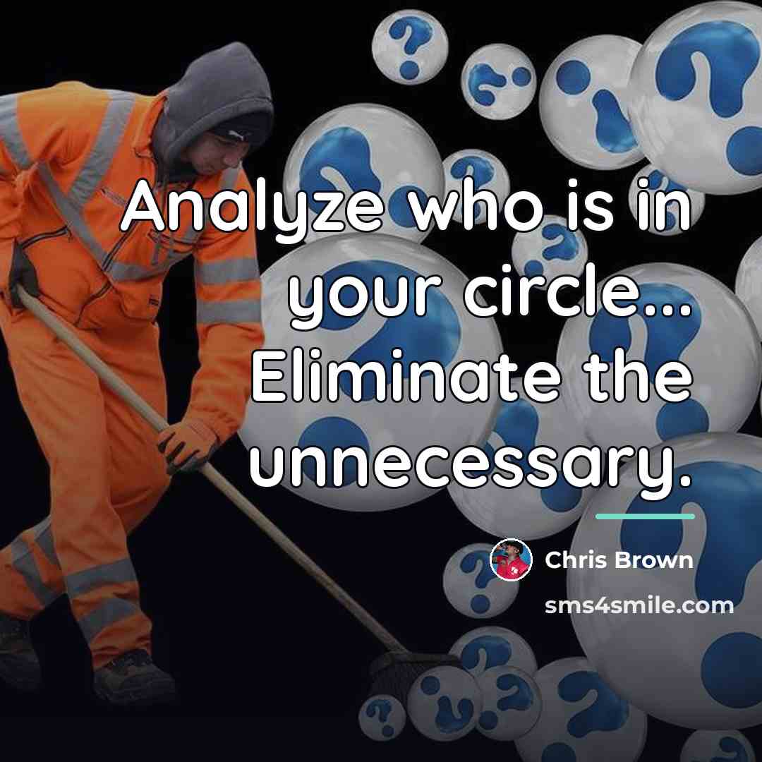 “Analyze who is in your circle... Eliminate the unnecessary.…” quote by Chris Brown