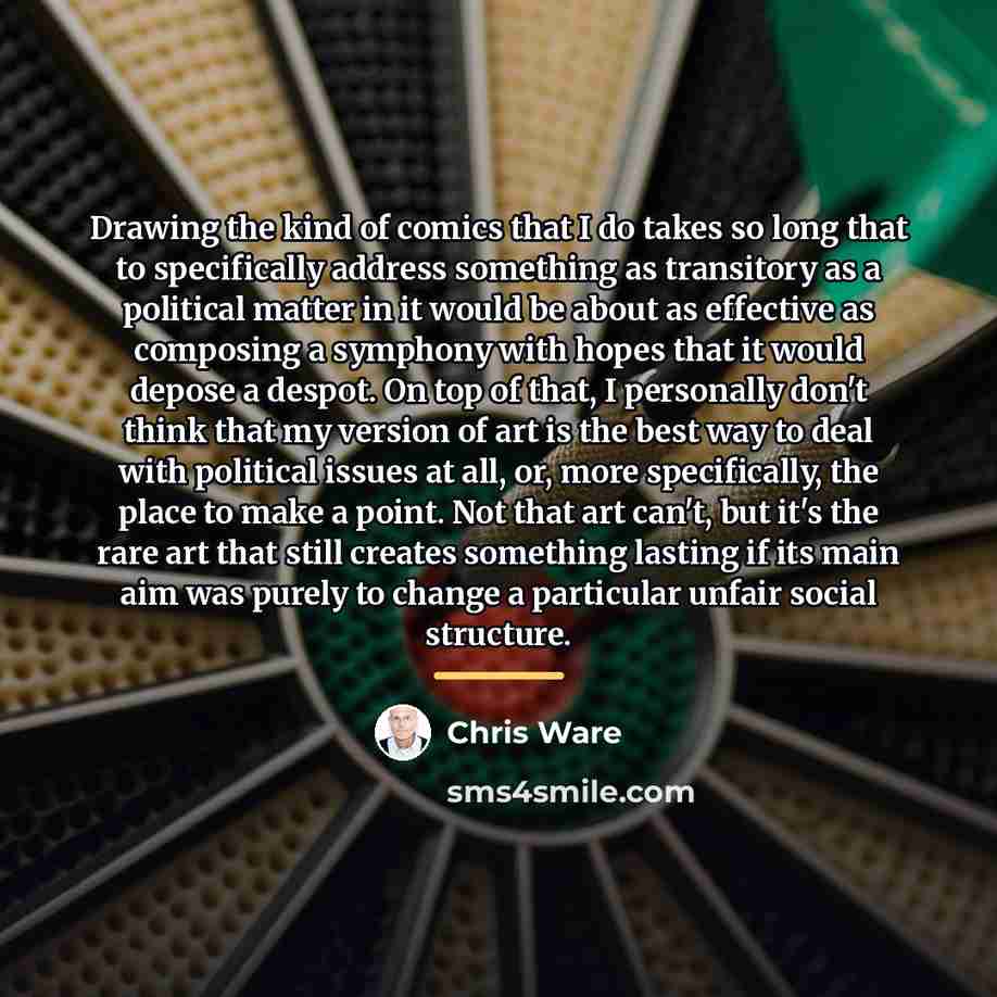 “Drawing the kind of comics that I do takes so…” quote by Chris Ware