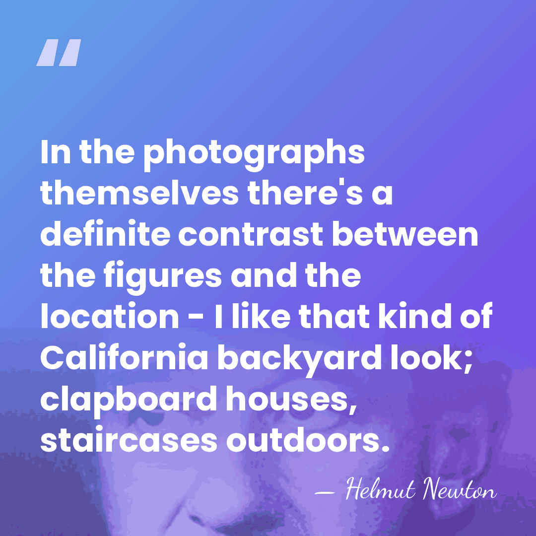 In the photographs themselves there's a definite contrast between the figures and&hellip; - Helmut Newton