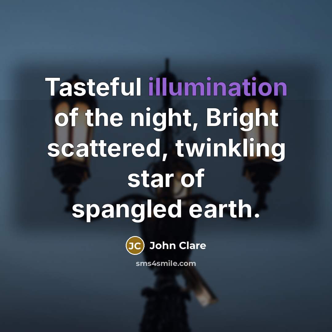 “Tasteful illumination of the night, Bright scattered, twinkling star of…” quote by John Clare