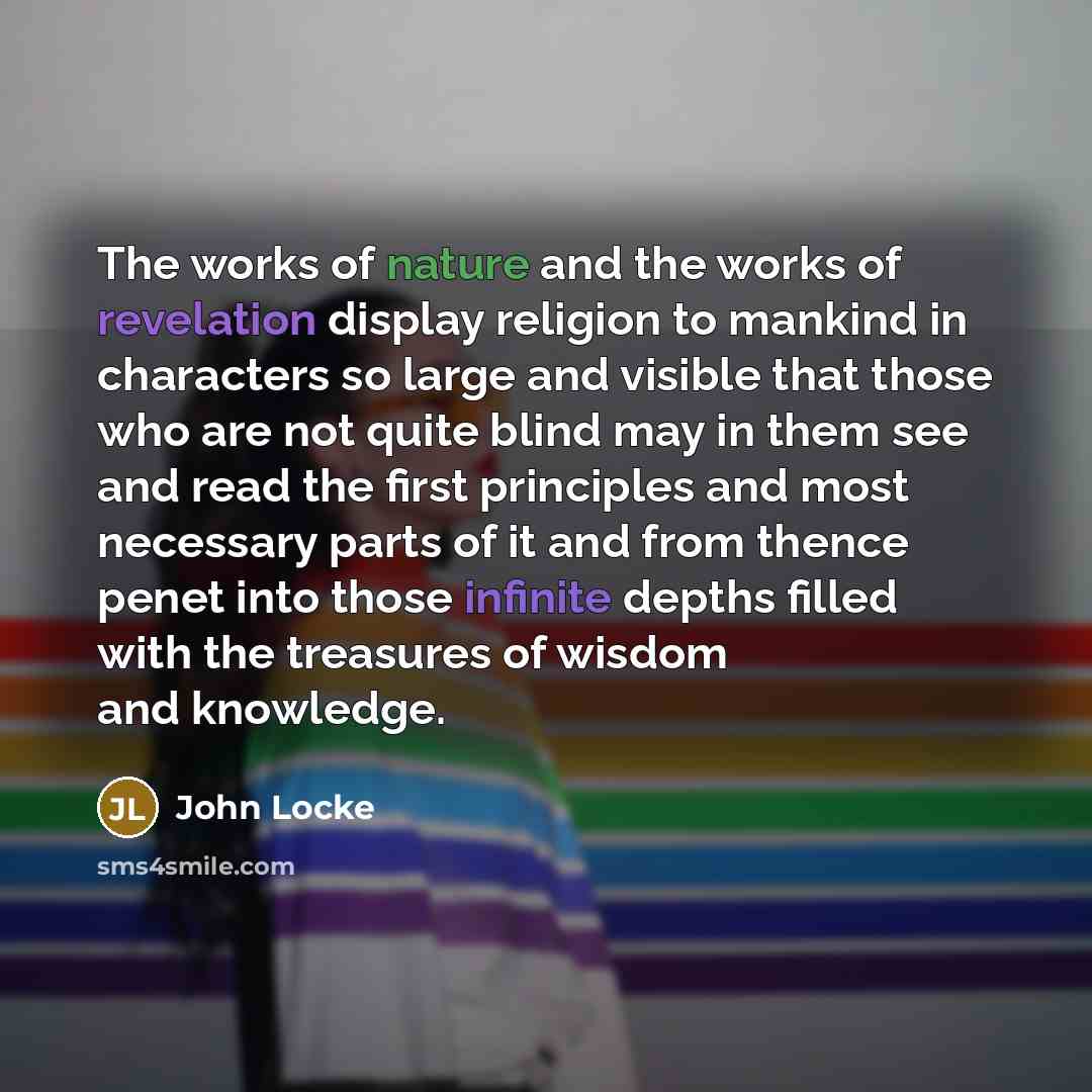 “The works of nature and the works of revelation display…” quote by John Locke
