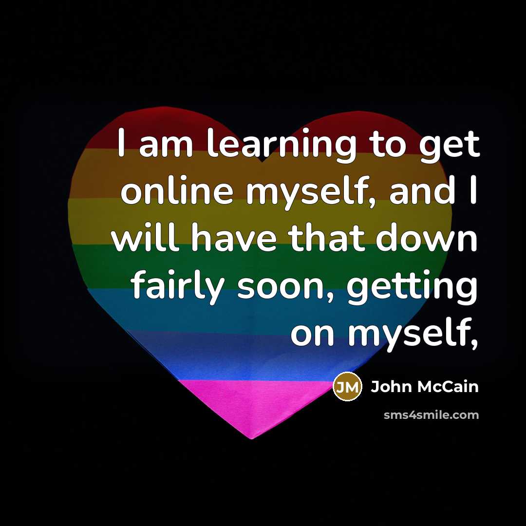 “I am learning to get online myself, and I will…” quote by John McCain