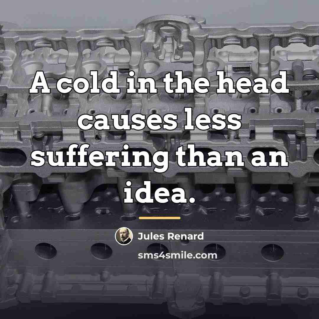 “A cold in the head causes less suffering than an…” quote by Jules Renard