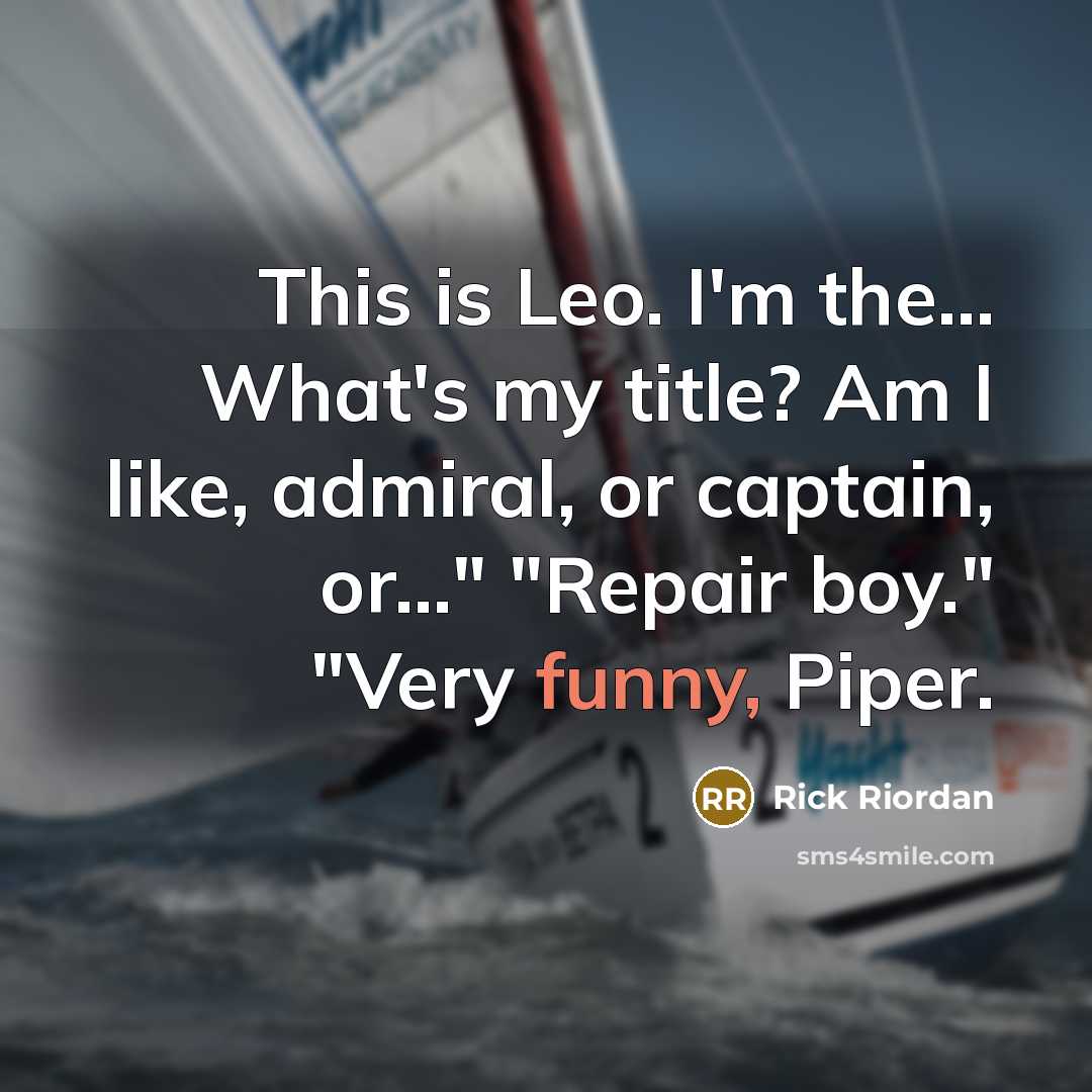“This is Leo. I'm the... What's my title? Am I…” quote by Rick Riordan