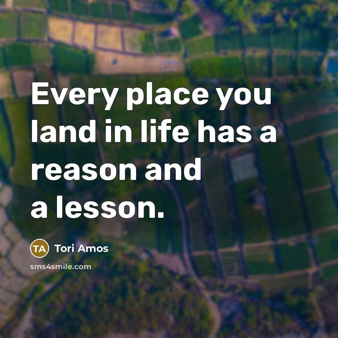 “Every place you land in life has a reason and…” quote by Tori Amos