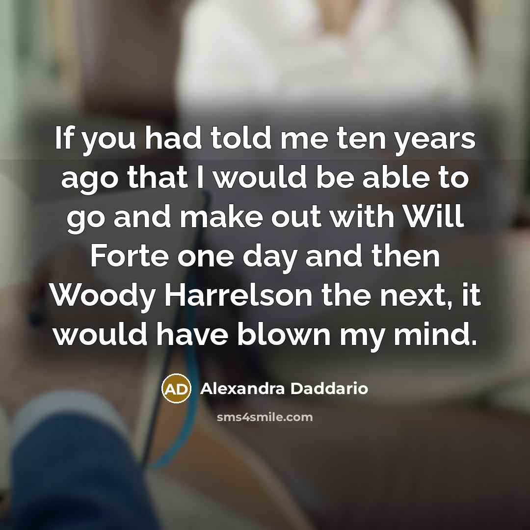 “If you had told me ten years ago that I…” quote by Alexandra Daddario
