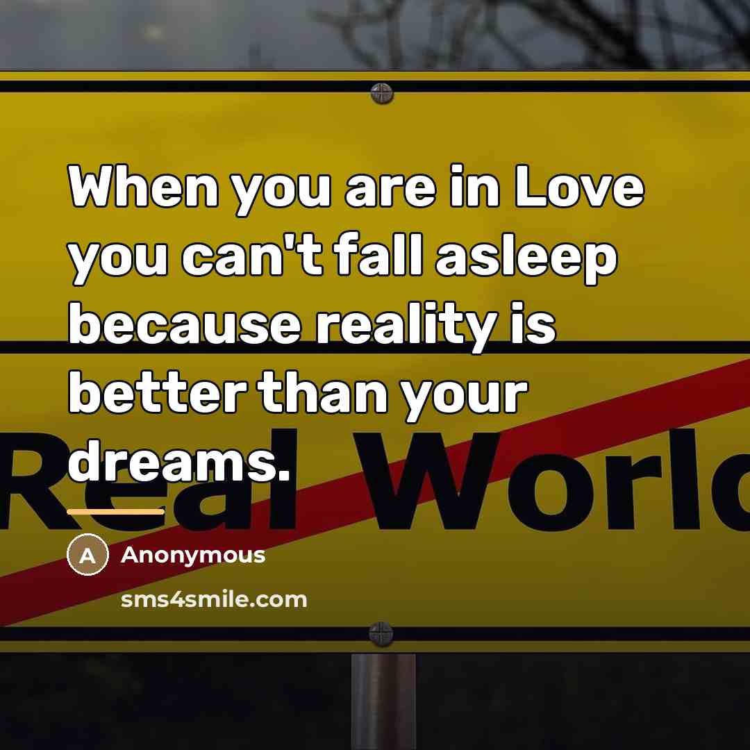 “When you are in Love you can't fall asleep because…” quote by Anonymous